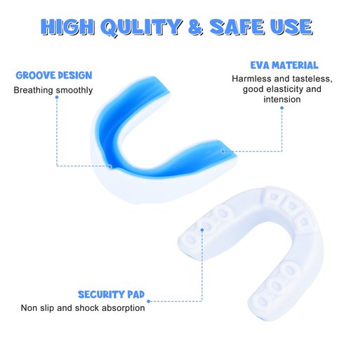 MENOLY 6 Pack Youth Mouth Guard, Sport Mouth Guard with 6 Portable Cases for Football Basketball Boxing MMA Wrestling Hockey
