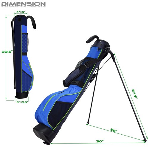 LAISUNTIM Golf Stand Bag Retractable, Portable Golf Bag with 2 Way Divider and Dual Straps, Waterproof Wear-Resistant Durable Fabric Golf Bag for Women and Men (Blue)