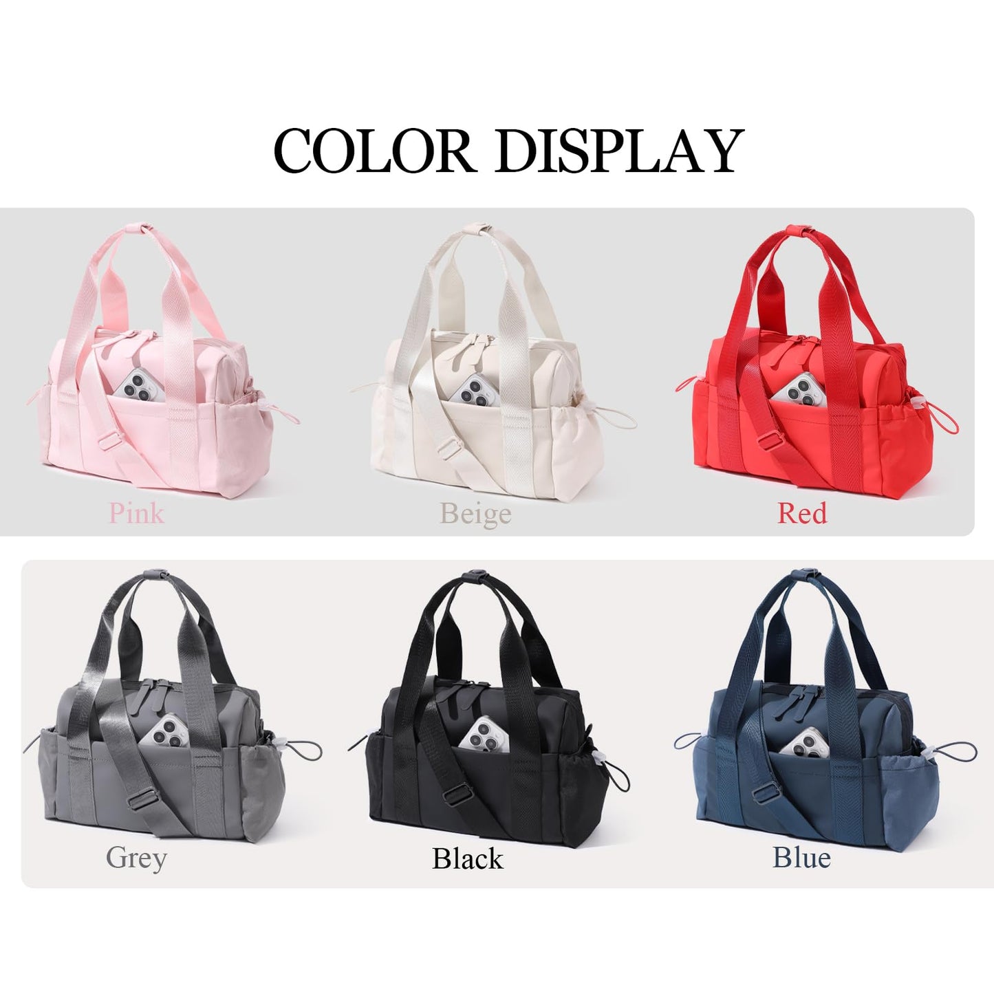 Bucosd Small Gym Bag for Women, Mini Crossbody Gym Duffle Bag with Wet Compartment, Carry on Gym Tote Bag for Workout Dance Sport Travel (Mini-Red)