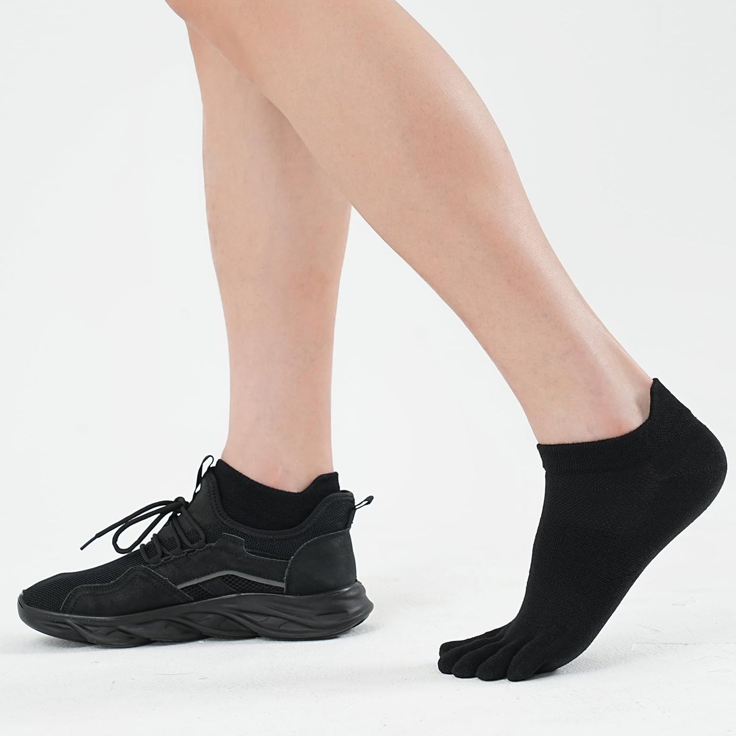 aomagic Merino Wool Toe Socks for Men and Women Athletic Runing Ankle Toe Separation Socks (3 Pairs), Large