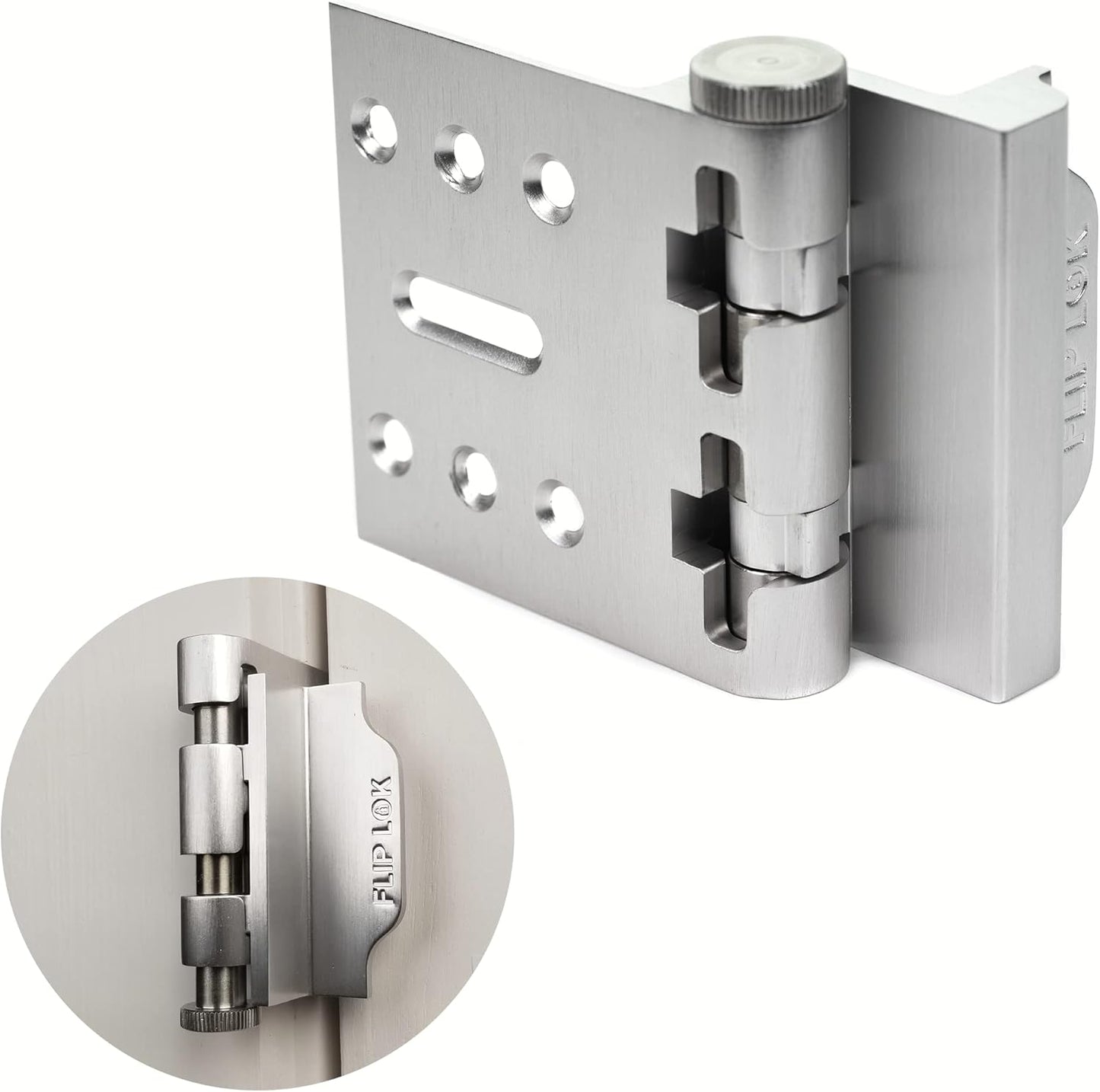 FlipLok Keyless High Security Door Lock - 10X Stronger Than Deadbolt, Silver