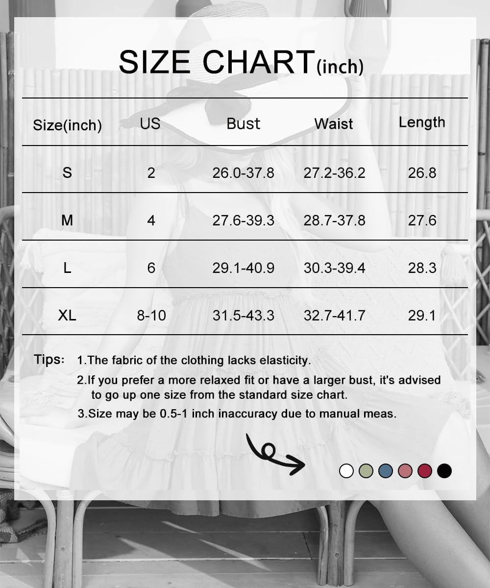Narecte Women's Summer Dresses - Flowy Boho Spaghetti Strap Sundress for Weddings & Beach Events