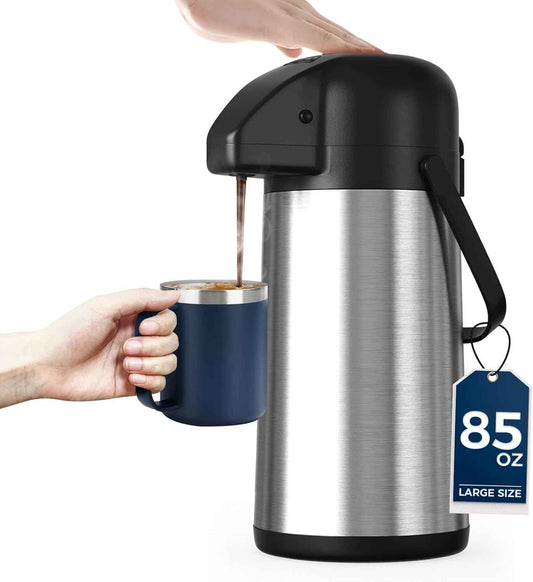 Large 102OZ Stainless Steel Coffee Carafe - Insulated Airpot Dispenser for Hot Drinks