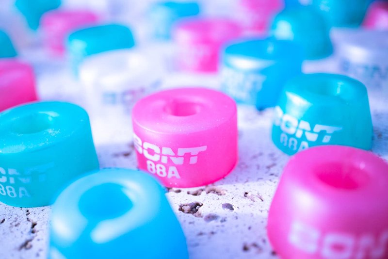 Bont Roller Skates - Roller Skating 88A Replacement Cushions - Cone and Bottom Barrel Bushings - Quad Skate Derby Plate Figure Speed (Cherry Blossom Pink)