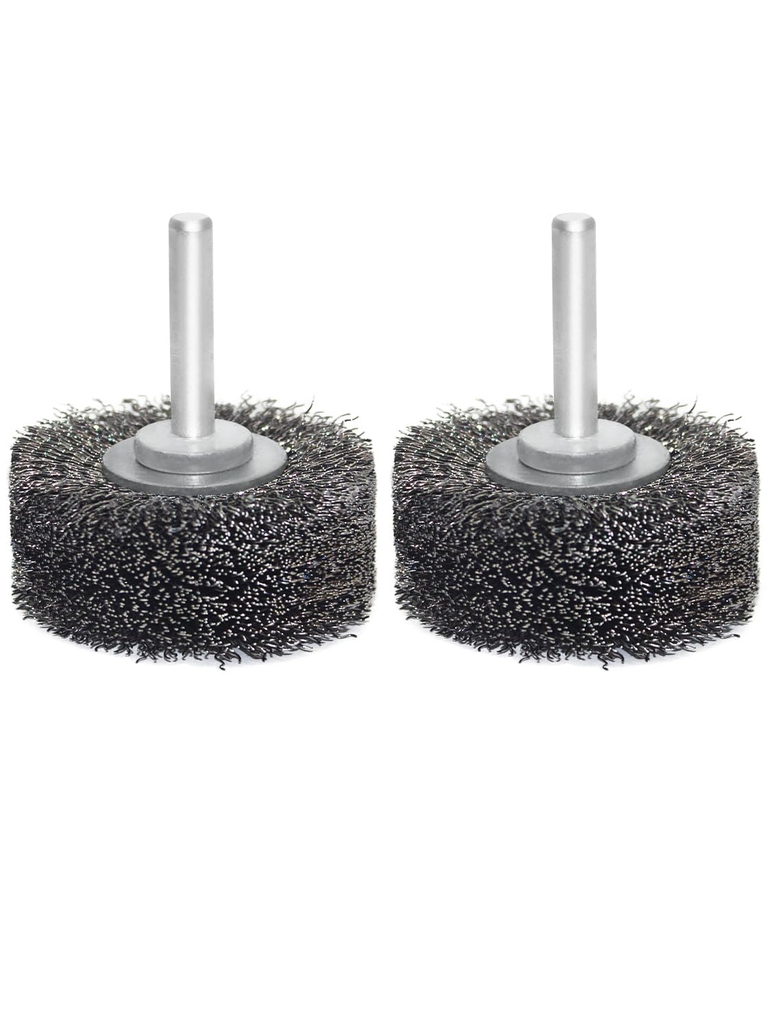 OSFTBVT Wire Wheel Brush 2x7/8in for Drill 2Pack, Heavy Duty Carbon Steel Wire Brushes for Rust,Paint,Oxides,Corrosion Removal 1/4in Shank Drill Rotary Attachment