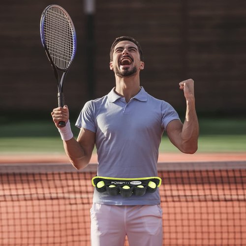 HUIOP Tennis Ball Band, 5 Tennis Balls Holder Waist Bag Fanny Pack for Running Cycling Walking Jogging