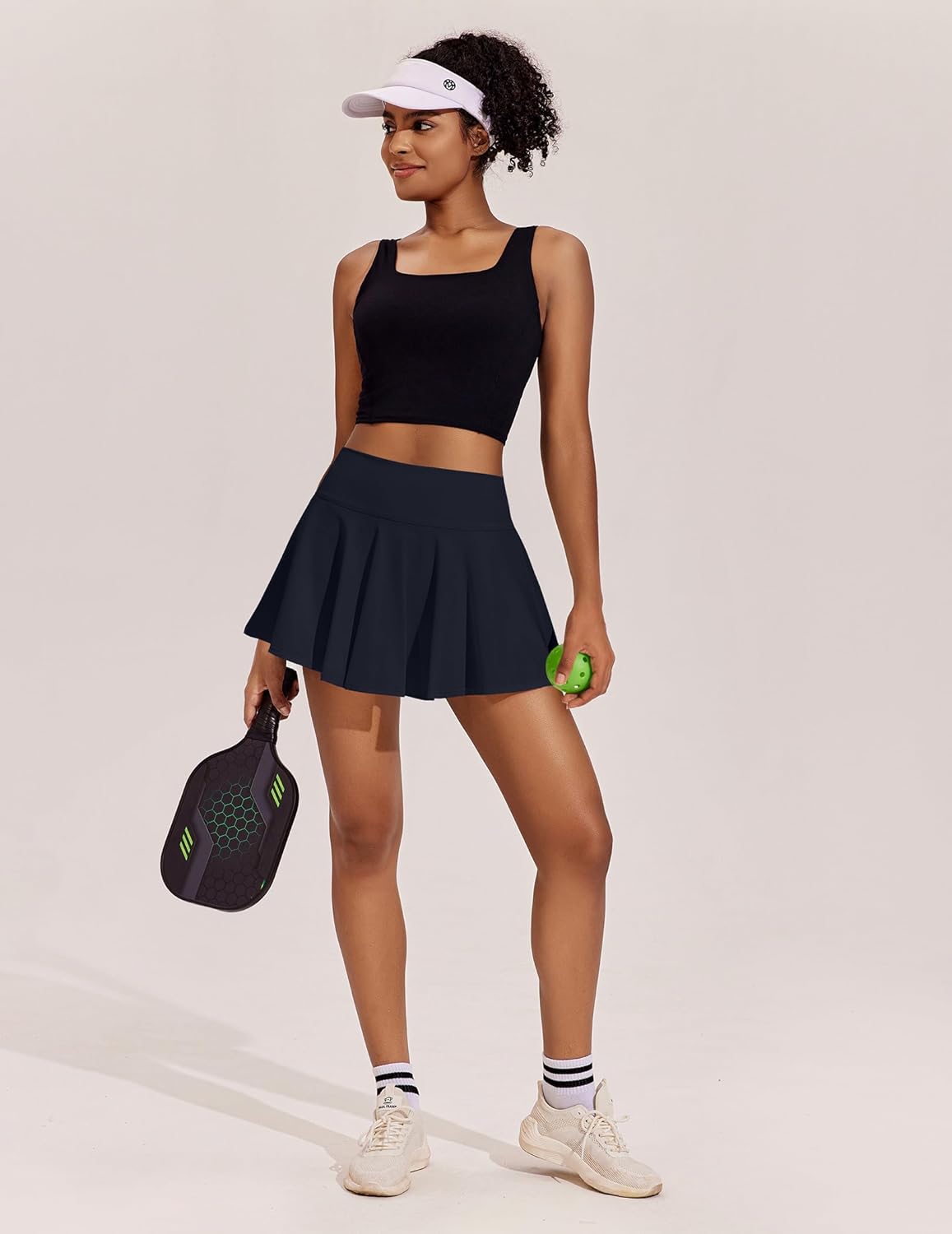 PINSPARK Women's Tennis Skirt - Pleated High Waisted Athletic Skort with Pockets for Workout & Pickleball