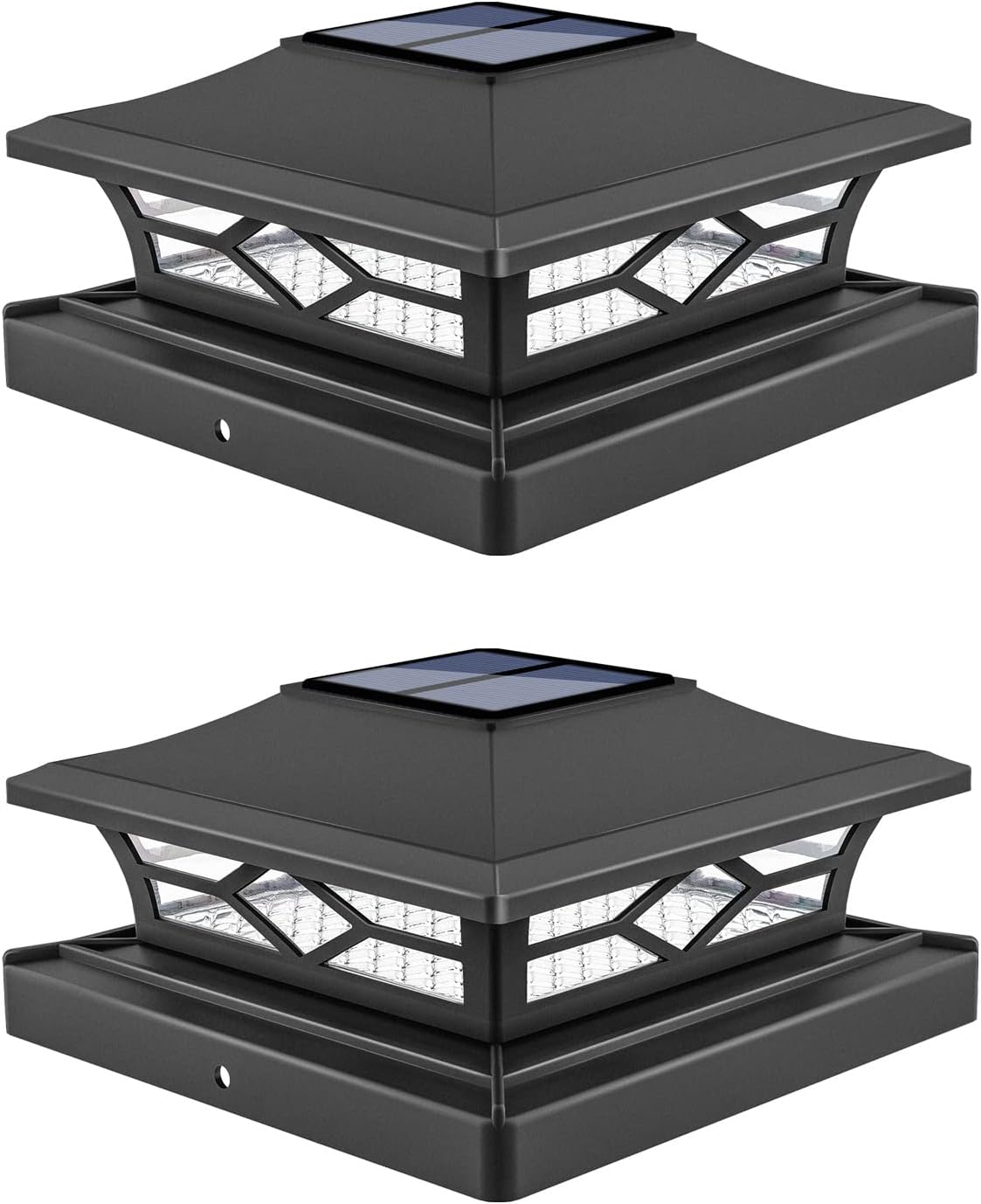 Solar Post Cap Lights 6-Pack - Waterproof LED Outdoor Lighting for 4x4 & 6x6 Decks, 2 Color Modes