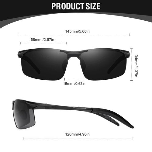 Ougenni Polarized Sunglasses For Men Women Sports Sun Glasses Ultralight Al-Mg Outdoor Driving Fishing Glasses UV Protection