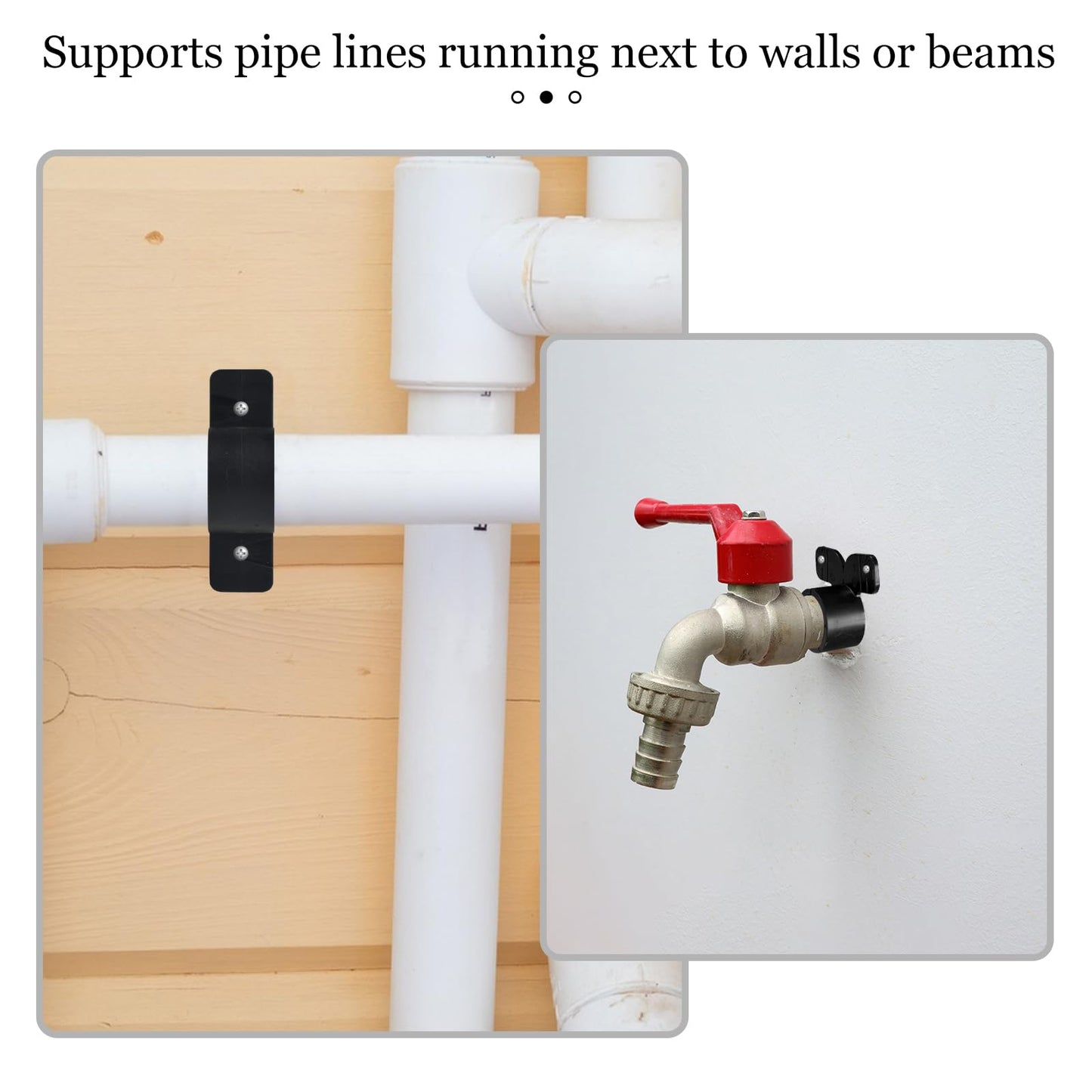 letesult 52PCS 3/4 Inch Pex Suspension Pipe Clamps Set, Pipe Supports Suspension Clamp Includes 40PCS Black Pex Tubing Pipe Support & 12PCS Butterfly Style Pex Tubing Clamps for Pex, Copper, CPVC Pipe