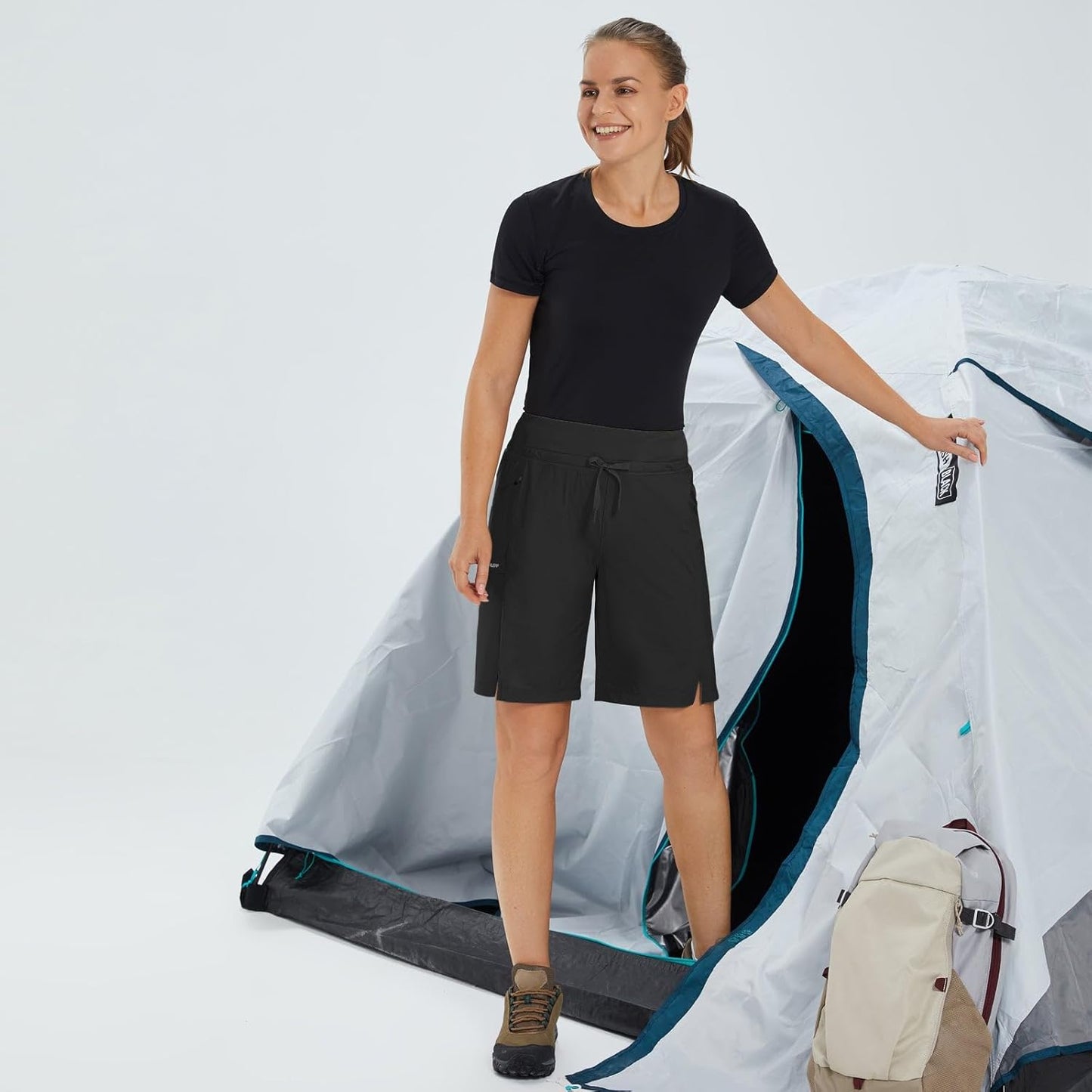 Baleaf Women's Hiking Shorts - Quick-Dry Bermuda Cargo for Curvy Figures | 9"/11" Lightweight with Pockets