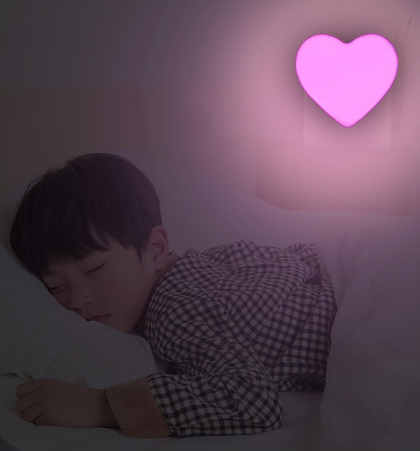 INZU Night Lights Plug into Wall, LED Night Light for Kids, Cute Nightlight with Auto Dusk to Dawn Sensor, LED Nightlight with Soft Warm Light for Bedroom, Nursery, Bathroom, Hallway (4Pack Pink)