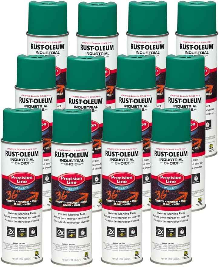 Fluorescent Orange Marking Spray Paint - Rust-Oleum 12 Pack, 17 Oz Inverted Solvent-Based