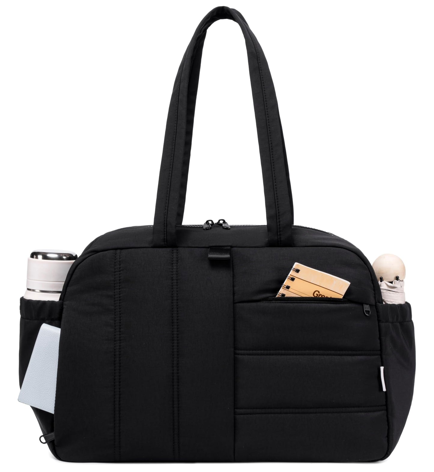 CAMTOP Gym Bag for Women with Yoga Mat Holder, Small Duffle Bag 16 Inches Personal Item Travel Bag with Muiti-Pockets Lightweight Carry on Water Resistant, Black