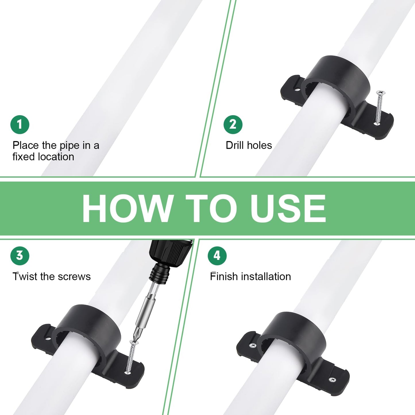 Tavonuxt 50 PCS 1/2 Inch Pipe Support Clamps – Heavy Duty PEX, Copper & CPVC Pipe Supports, No-Solder Push-to-Seal Design, Frost & Corrosion Resistant for Plumbing & HVAC