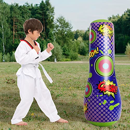 Kids Inflatable Punching Bag with Bounce-Back Action - 47 Inch Toy Gift