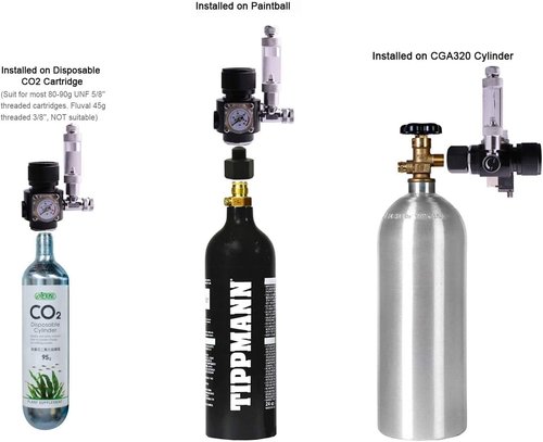 FZONE Mini Series V3.0 Aquarium CO2 Regulator - Dual Stage with DC Solenoid & Bubble Counter | Compatible with CGA320 Paintball Tank