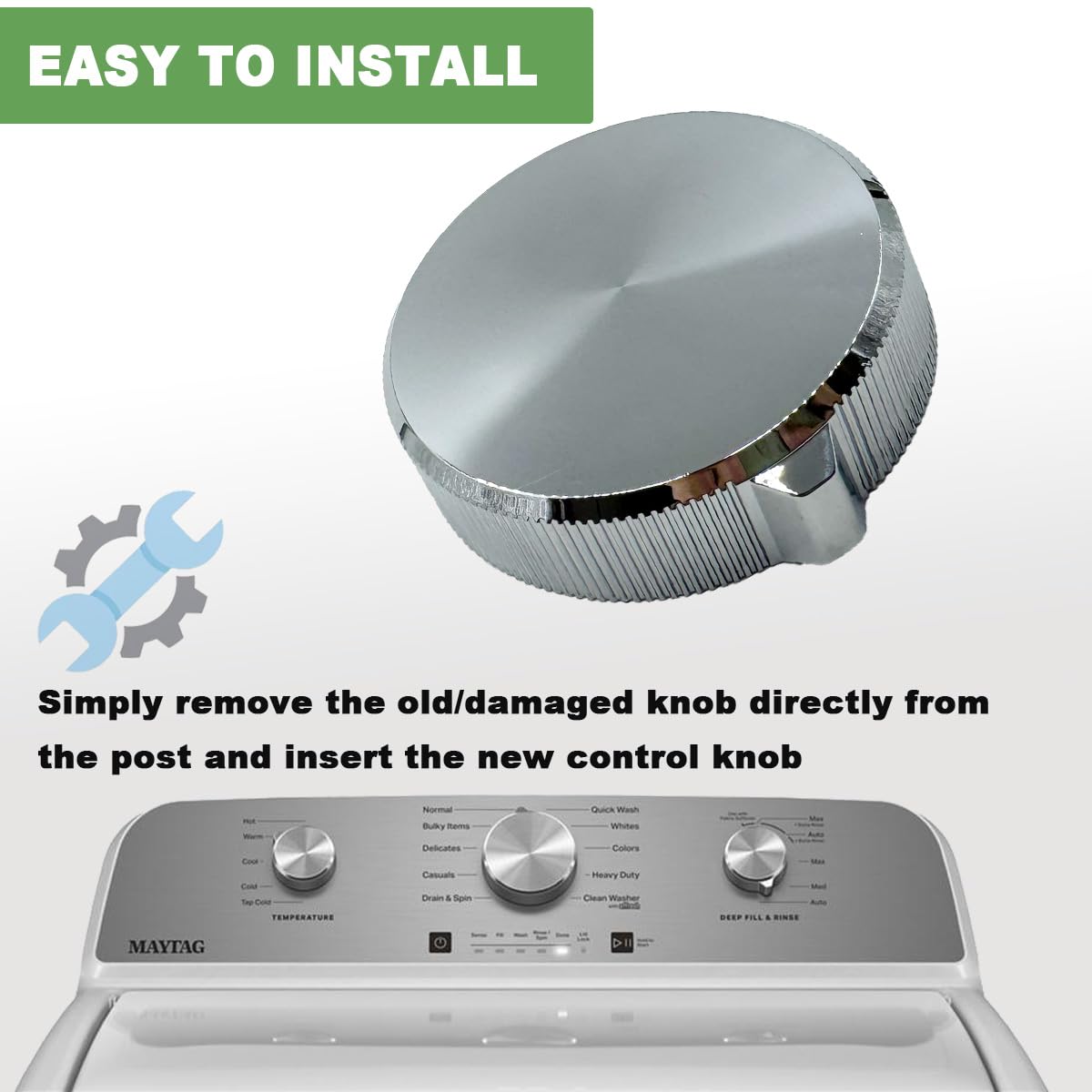Ninayu W11675852 W11328381 Dryer Washer Timer Control Knob Compatible with Whirlpool Maytag MVW5430MW0 MGD4500MW0 MGD5030MW0 MGD6500MW0, Replace AP7215386 PS17216137 EAP17216137 W11675852 W11328381