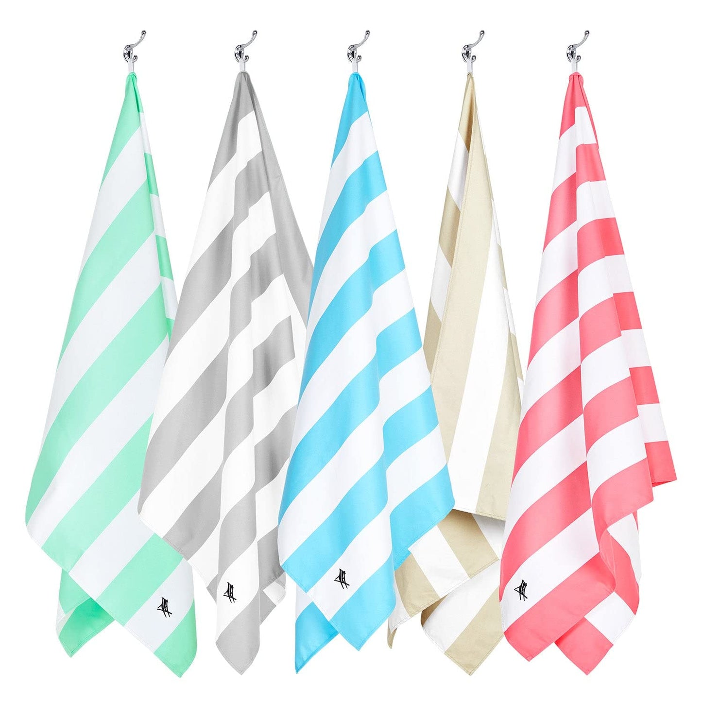 Dock & Bay Beach Towel - Quick Dry, Sand Free - Compact, Lightweight - 100% Recycled - Includes Bag - Cabana Light - Tulum Blue - Large (160x90cm, 63x35)