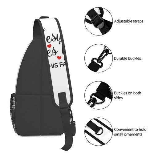 MANQINF Jesus Sling Bag,Casual Crossbody Backpack Shoulder Chest Bag for Women Men Travel Hiking Daypack
