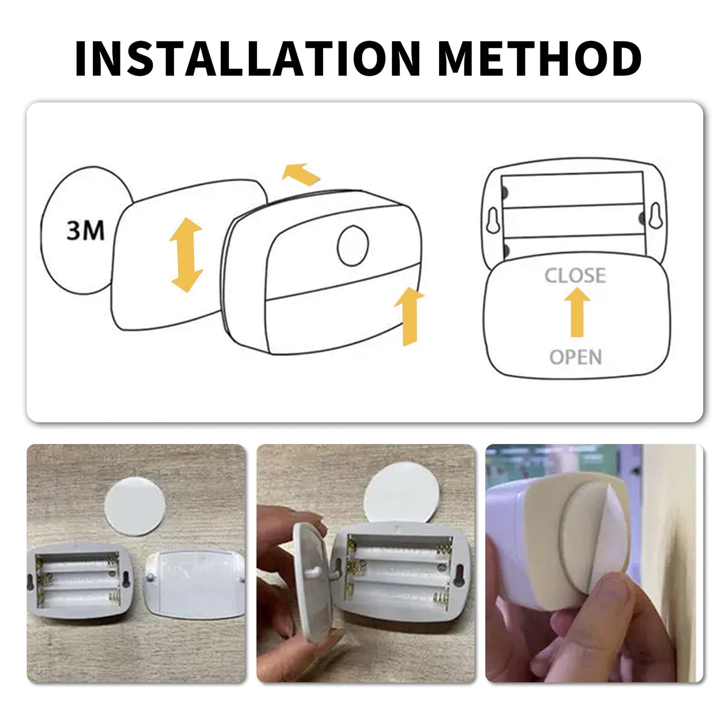 YXYXY 3 Pack LED Motion Sensor Night Light Indoor Dusk Dawn 100 Lumen Warm/Whte Lighting Wireless Closet Light Cabinet Light Hallway Wall Lamp Space Home Bathroom Decor