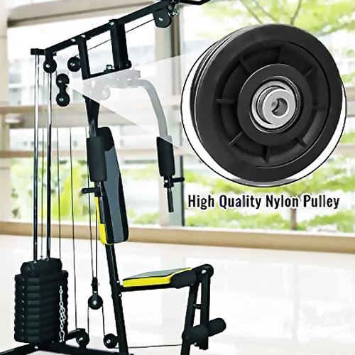 Tempsnow 8Pcs 3.5" Nylon Bearing Pulley Wheel Replacement for Gym Equipment Part Cable Machine Universal Wear-Proof Nylon Pulley System Gym Attachments