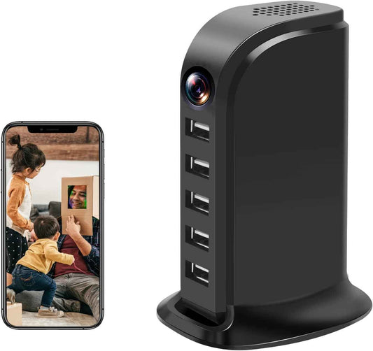 1080P HD Hidden Camera USB Charger - WiFi Nanny Cam with Motion Detection for Home & Office