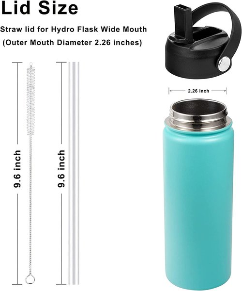 Hydro Flask Straw Lid - Replacement Cap for 32/40 oz Wide Mouth Bottles | Easy Flip Handle