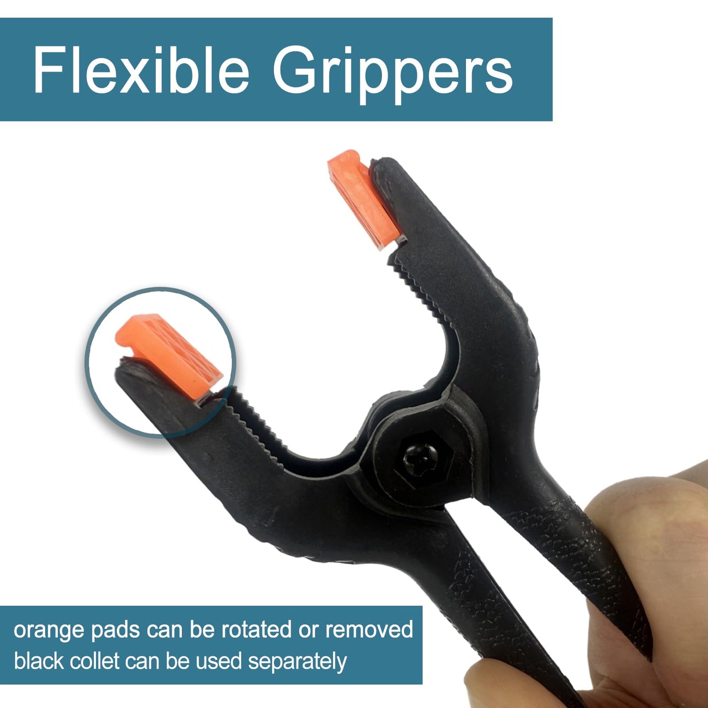 30 Pack 3.5 Inch Plastic Spring Clamps, Black Heavy Duty Clips, Spring Clamps for Backdrop Stand, Woodworking, Crafts, Photography, Banner, Balloon Arch Garland Clips, Small Clamp with Soft Tips