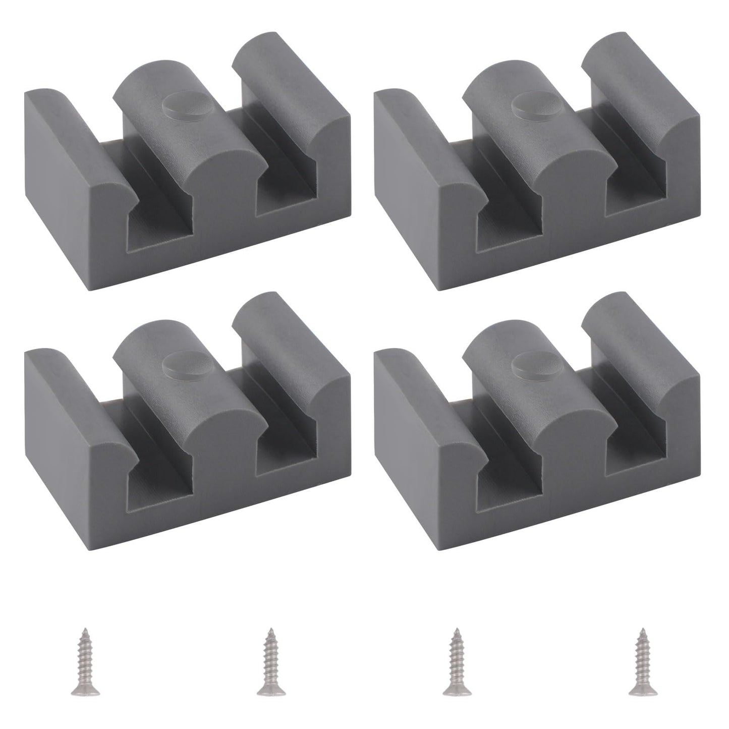 INCREWAY 4PCS Framed Sliding Silicone Door Bumpers Suitable for All Kinds of Shower Glass Moving Doors, Clear Shower Doors (Grey)