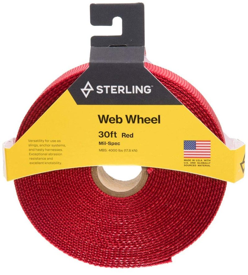 Sterling Ropes 1" Tubular Mil-Spec Webbing - Red 30ft