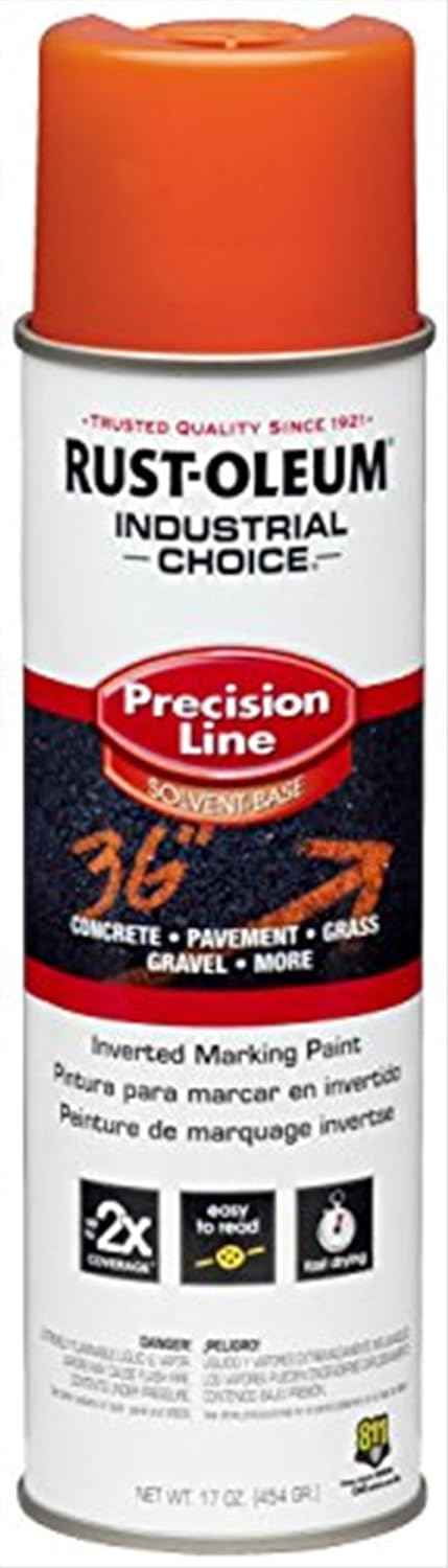 Fluorescent Orange Marking Spray Paint - Rust-Oleum 12 Pack, 17 Oz Inverted Solvent-Based