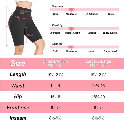 GROTEEN High Waisted Biker Shorts for Women - Buttery Soft Black Spandex | 5''/8'' Length