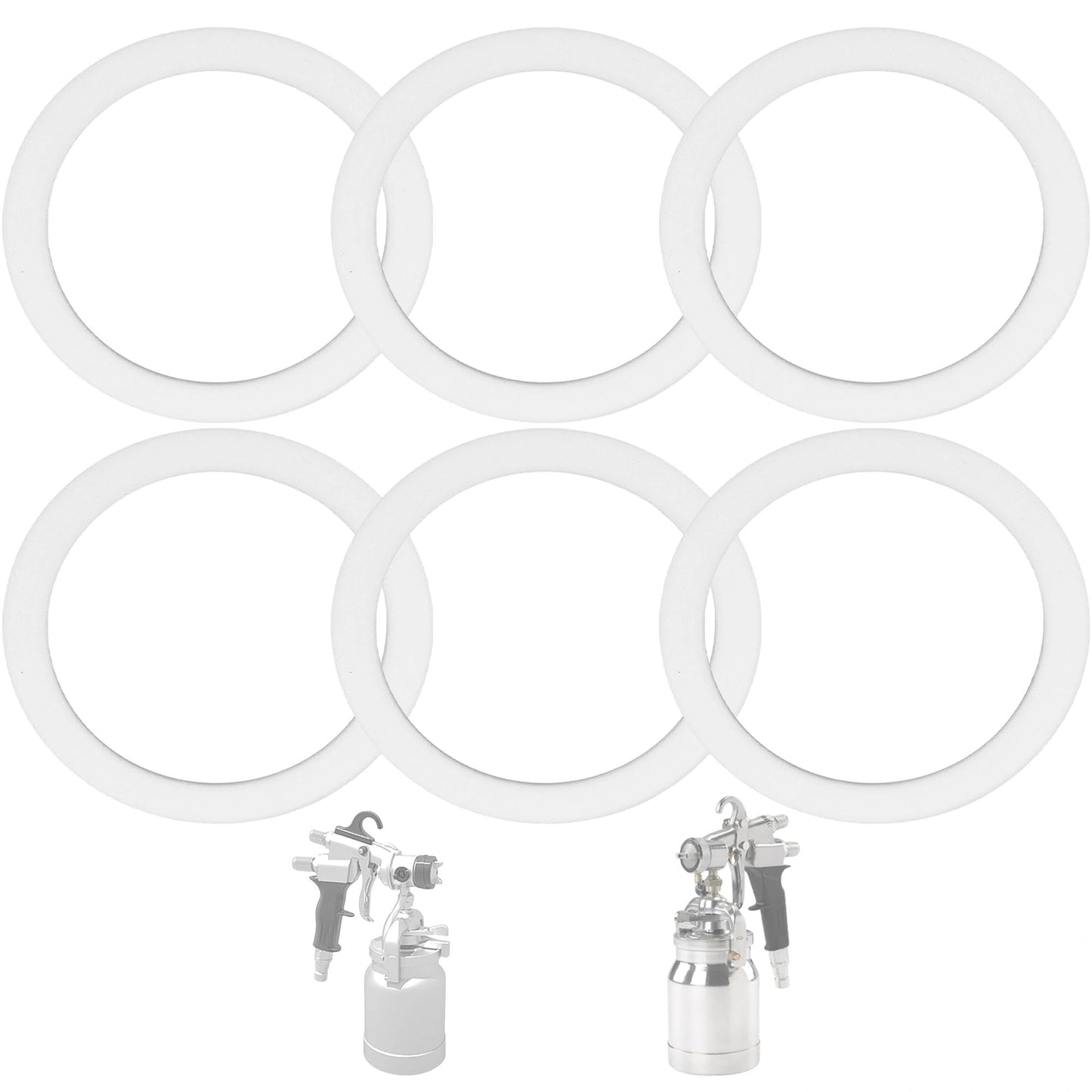 Yudylg 6-Pack Spray Paint Cup Gaskets - Precision Seals for Titan CAPSpray Maxum II Gun & Maxum Elite Gun | Replaces 0297052 & 297052 | Leak-Proof Paint Sprayer Parts