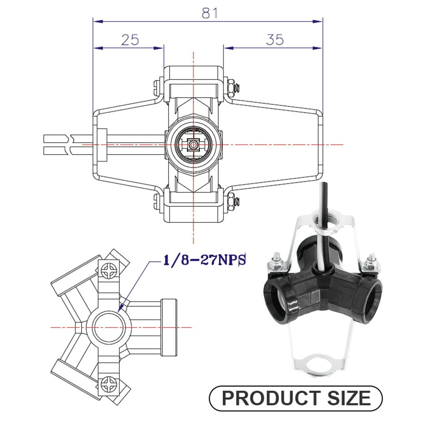 JNXQWE Candelabra Base 3 Light Cluster Socket,e12 Cluster Lamp Holder with Bracket Light Fixture Wire for DIY Lamp Accessories Ceiling Lamp (1-Pack)
