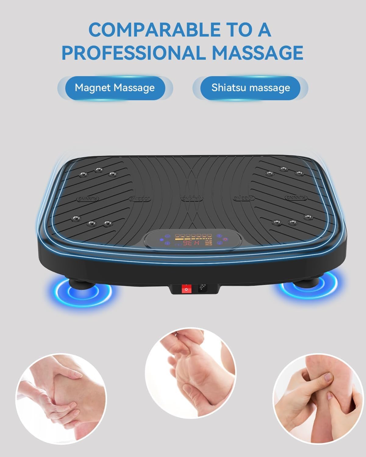 GDCOO Vibration Plate Exercise Machine, Vibrating Plate Platform for Lymphatic Drainage with 200 Adjustable Speeds, Power Vibration Plate for Weight Loss & Fitness, Supports Max Weight 450 Lbs