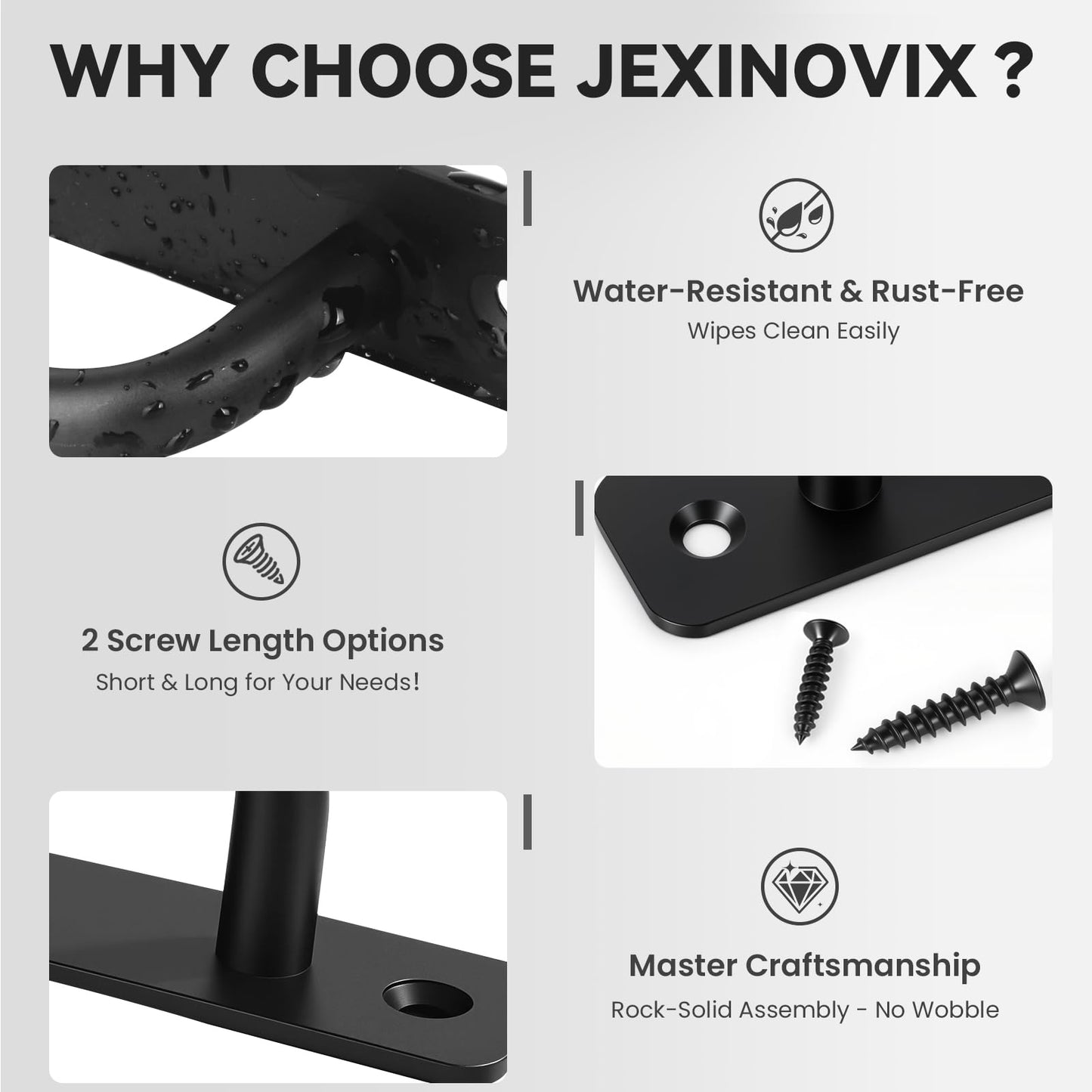 Barn Door Handles, 5.9" Gate Handle Outdoor Fence, Black Door Pulls Handle, Aluminium Alloy Sliding Closet Door Handle For Bifold Door, Kitchen, Cabinet, Bathroom, Closet, Garage Shed (2 Pack)