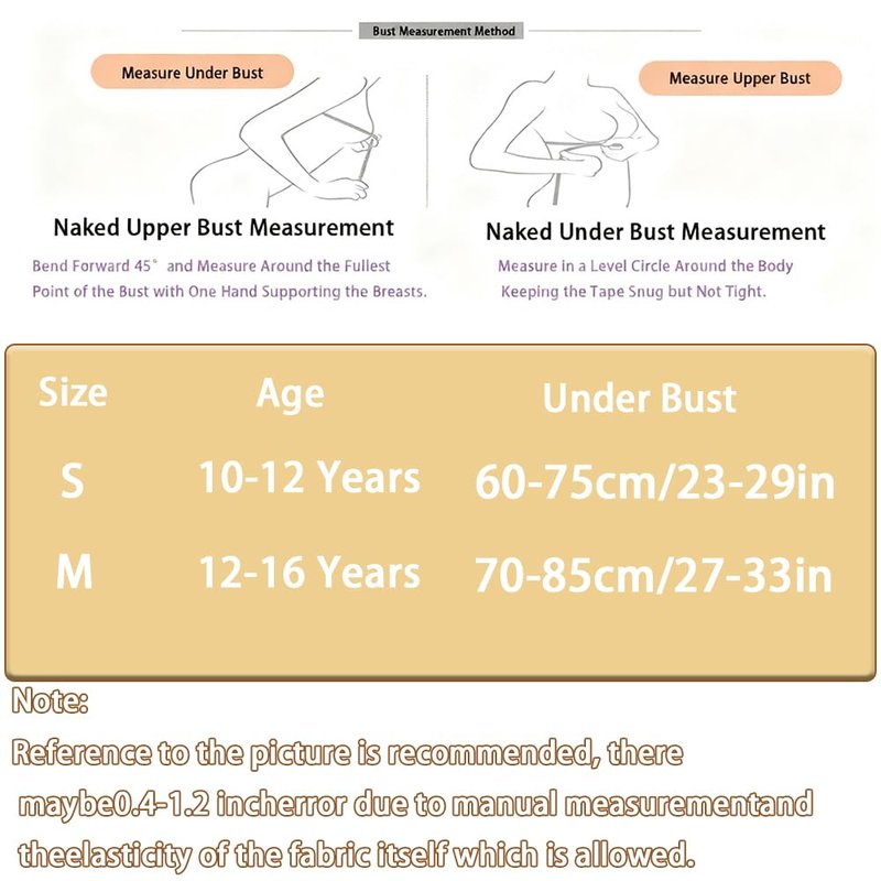 YoBeLove Teen Girls Cotton Bras Wireless Light Padded Sports Underwear 6 Pack Adjustable Strap for Age 12-16