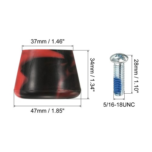 PATIKIL Roller Skate Toe Stops with Screwdriver, 1 Pair 82A Rubber Brake Stoppers Block for Roller Skate Accessories Replacement, Mixed Black Red