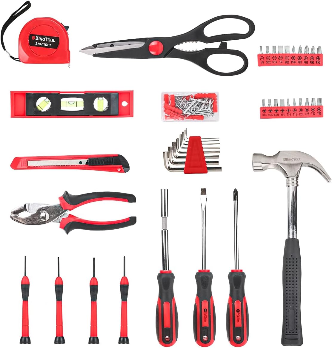 149-Piece KingTool Home Repair Tool Kit - Complete Mechanic Set with Toolbox for Home, Office & College