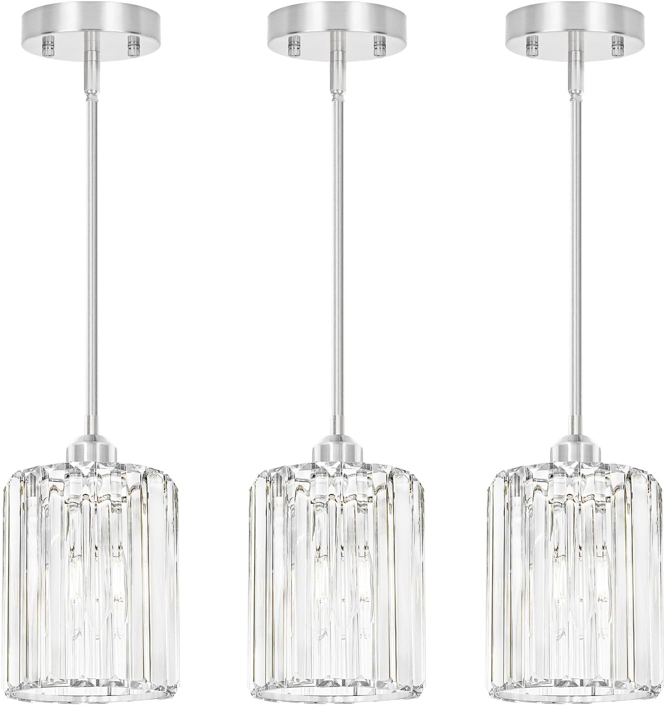 Modern Gold Crystal Ceiling Light Fixture - 11-Inch Semi Flush Mount Chandelier for Kitchen & Entryway