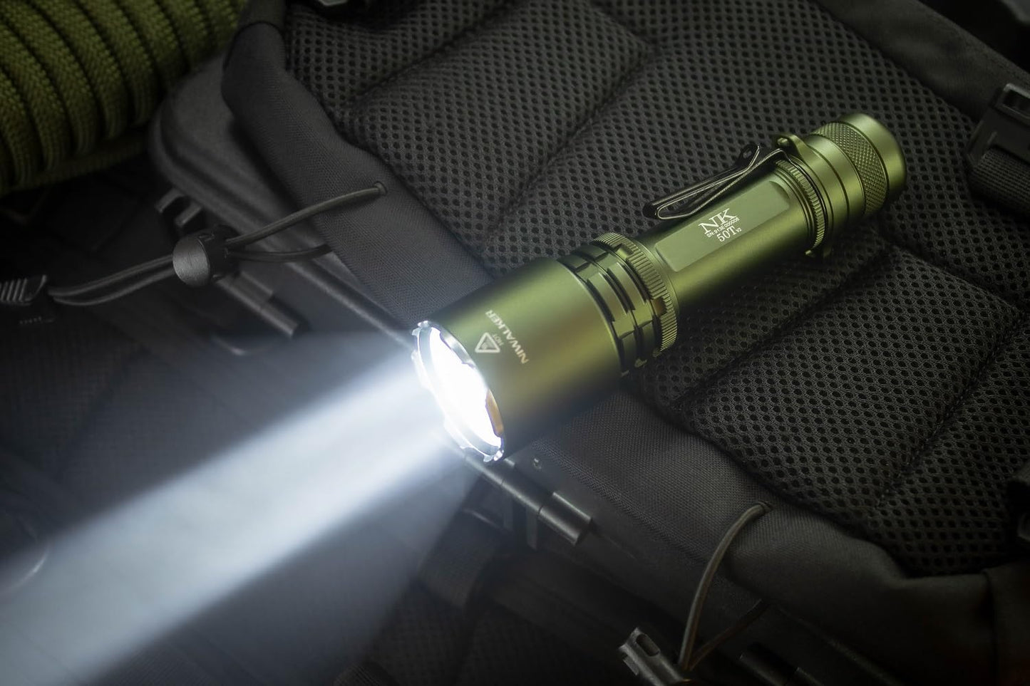 Niwalker N50t V2 Rechargeable LED Flashlights High Lumen, 2,300 Lumens, Long Throw Tactical Flashlight Super Bright, Powerful Flashlight 3 Modes Flash Light for Emergency, Camping, Hiking (Green)