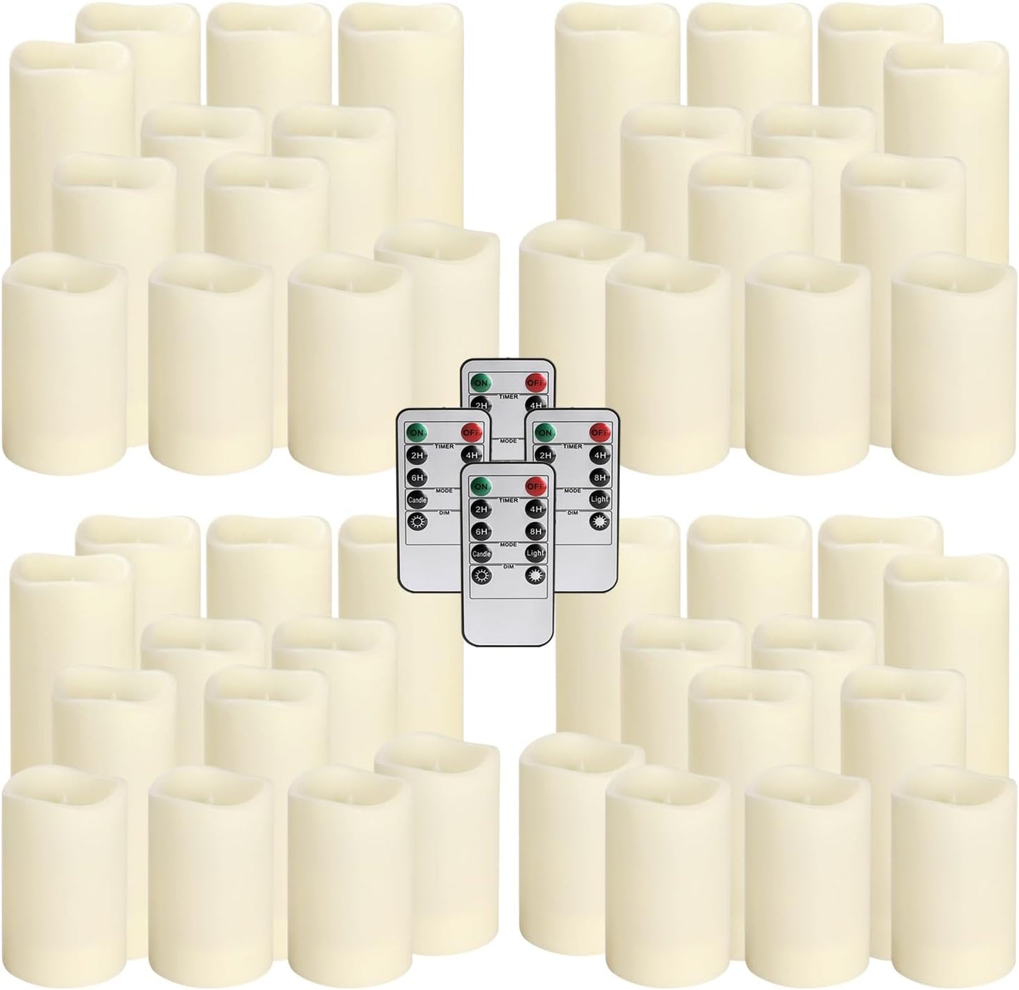 24-Pack Remote Control LED Flameless Candles - 3D Flame Timer Candles for Home, Weddings & Holidays