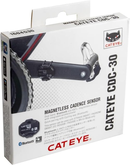 CATEYE Magnetless Speed/Cadence Sensor - Waterproof Wireless Bluetooth ANT+ RPM Sensor for Bikes | Compatible with Rouvy, Zwift, Peloton, Wahoo