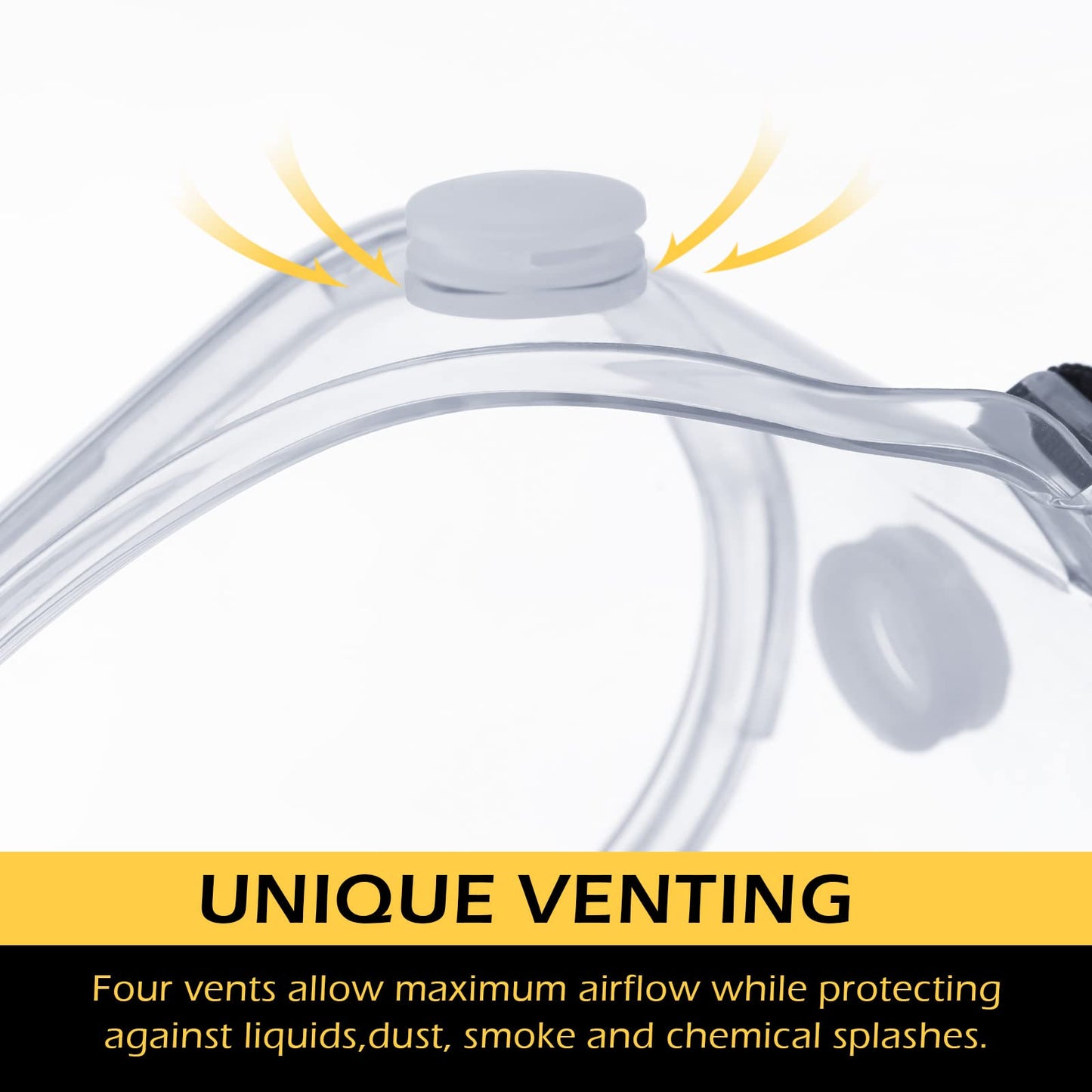 Yunsailing 30 Pack Protective Safety Goggles Clear Lab Over Glasses Anti Fog Eye Protection Goggles for Men Women(Clear, Black)