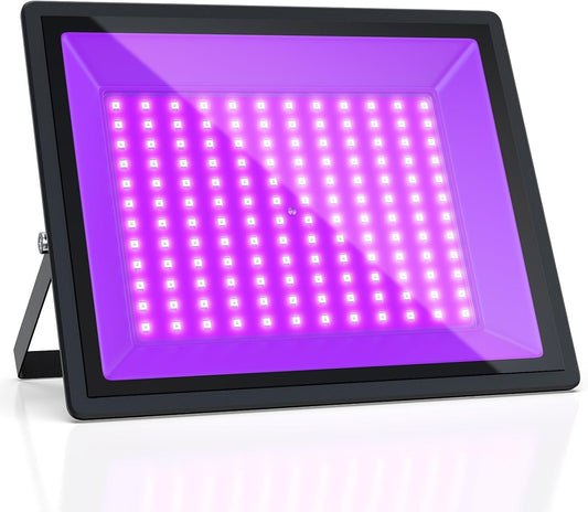 150W UV Black Light LED Lamps - 2 Pack, Waterproof for Neon Glow Parties & Holiday Decor