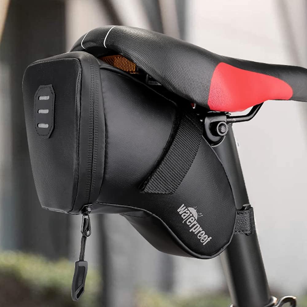 WOTOW Bike Tire Repair Kits, Waterproof Bicycle Saddle Bag & 120 Psi Mini Pump & 16 in 1 Multifunctional Bike Tyre Lever & Self Adhesive Patch Portable Repair Cycling Tool Set for Riding Mountain BMX