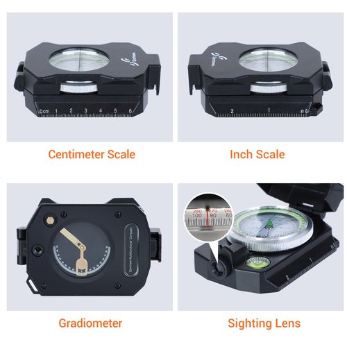 Sportneer Compass Survival Hiking Military Waterproof Lensatic Compass with Inclinometer for Camping Hunting