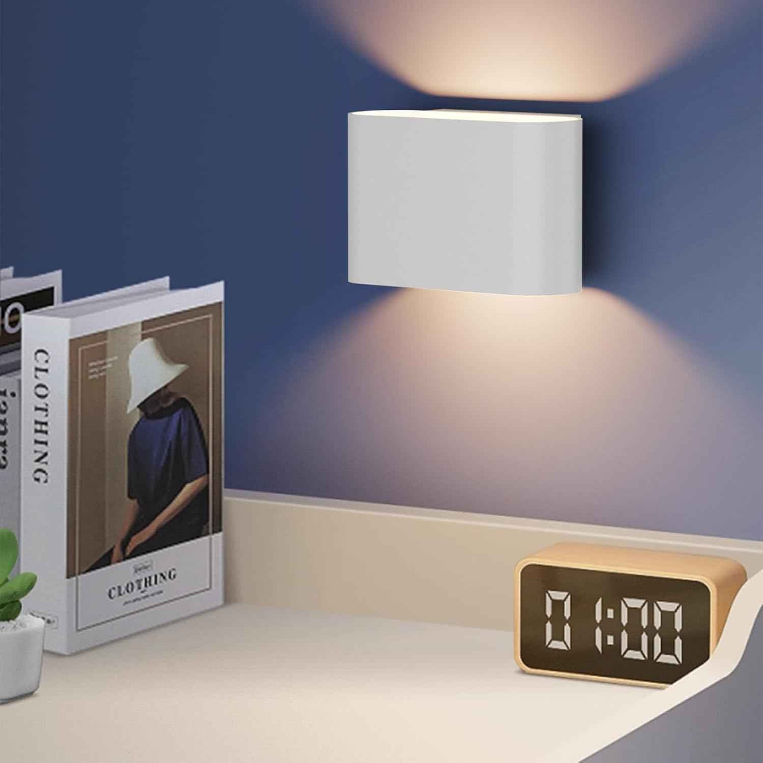 Modern Black LED Wall Sconces Set of 2 - Hardwired Up & Down Indoor Lights for Living Room, Bedroom, Hallway - Warm White 3000K (Includes G9 Bulbs)