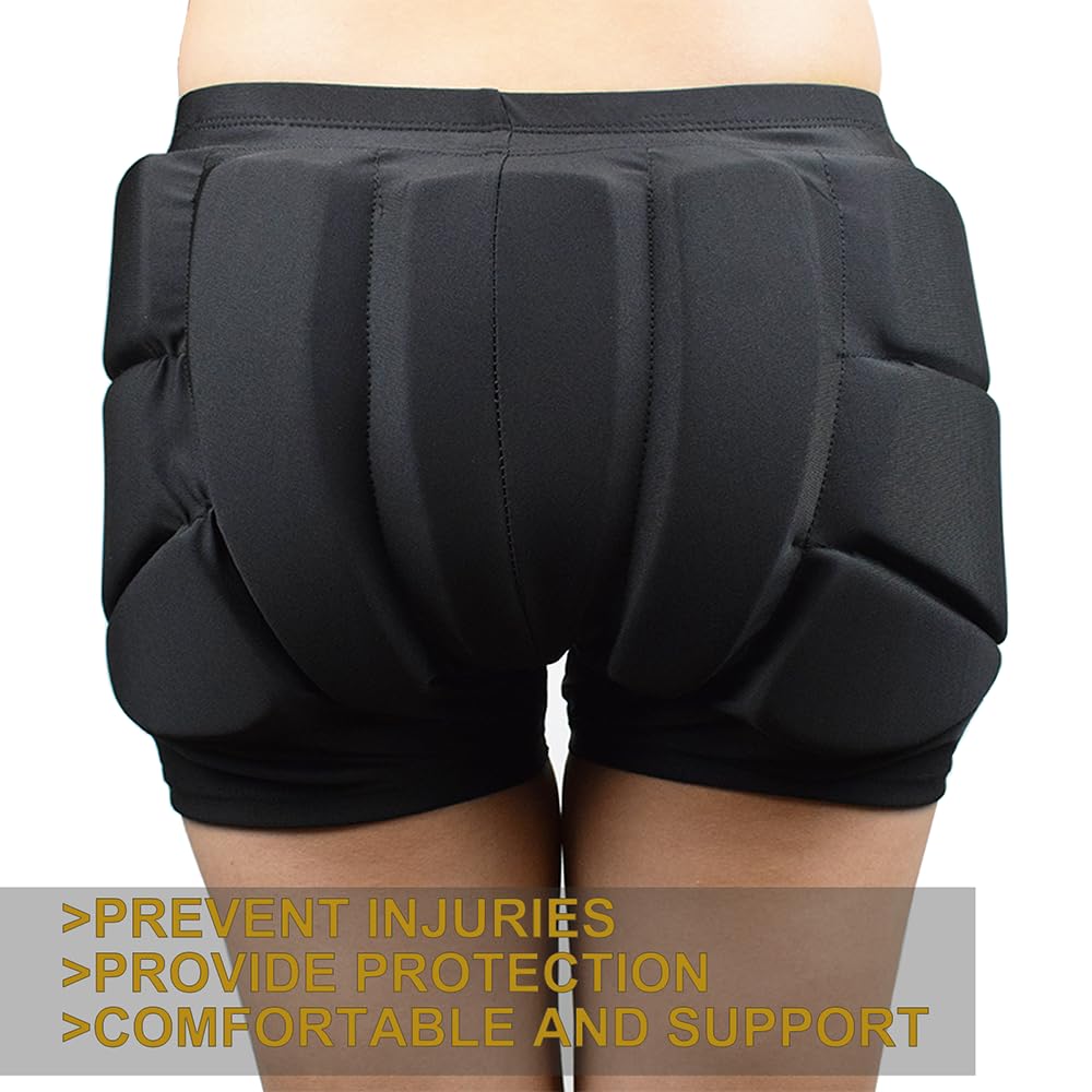 AUDIFU Kids Butt Pad Shorts for Skating Snowboarding Ski, Hip Protective Padded Shorts for Youth Child (Small)